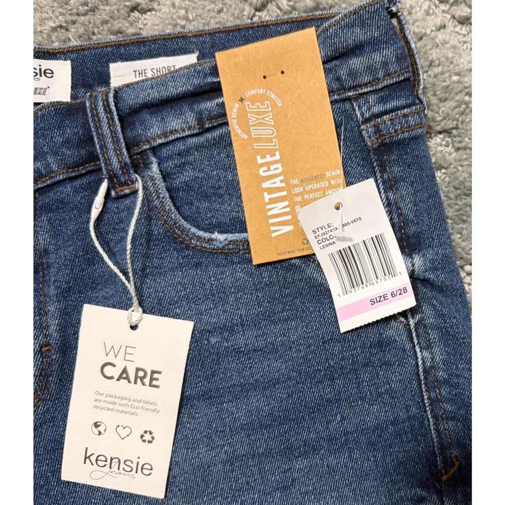 Kensie Jeans Vintage Luxe Women's The Short Size 6/28 Lesina Blue Denim Shorts - Picture 5 of 8